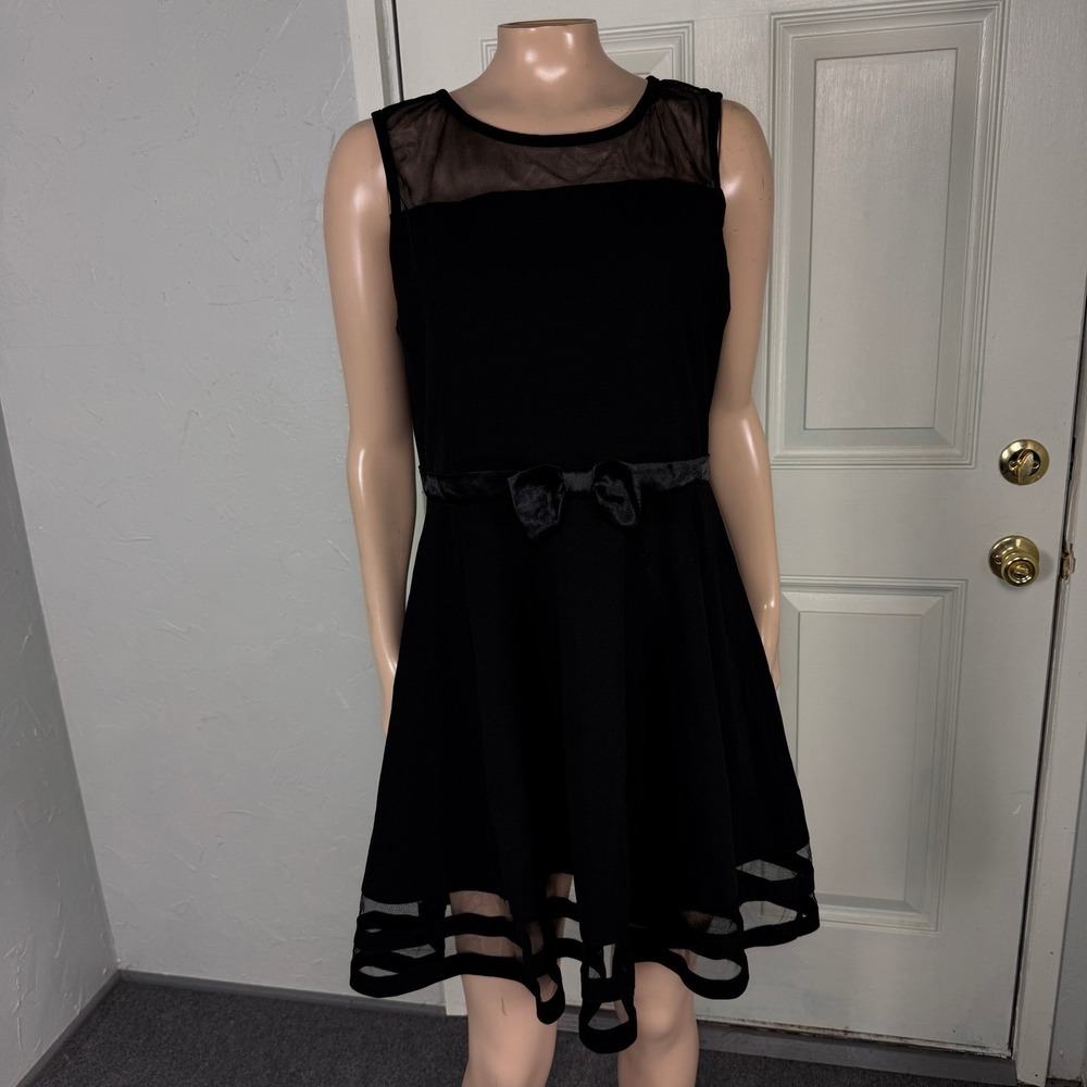 NEW Calvin Klein Big Girls Dress 18.5 Party Polyester Plus Satin Bow V12